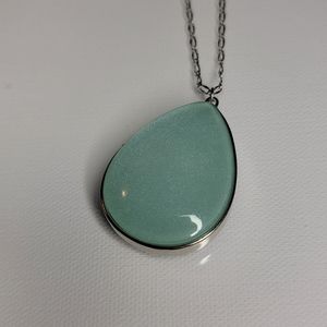 3/$20 ✨️ TORRID Teal and Navy reversible pendant silver chain necklace